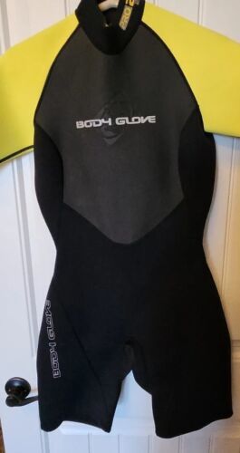 Body Glove Wetsuit Shorty Spring Suit PRO2 2.1mm Women's 9/10 Black Yellow - $57.86