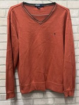 Polo Ralph Lauren Mens Sz XL  V Neck  Pullover Burgundy Lightweight Sweater - $18.81