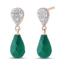 Galaxy Gold GG 14k Rose Gold Earrings with Diamonds and Emeralds - £250.84 GBP+
