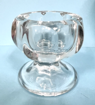 Vintage Crystal Pedestal Foot Octagon Panel Open Salt Dip Cellar 1 7/8" ... - $12.38
