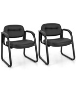 Waiting Room Chair Set of 2 Reception Chairs with Sled Base and Padded A... - $4,778.15 MXN