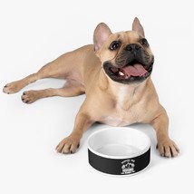 Custom Pet Bowl: Ceramic Dog or Cat Food and Water Dish, 16oz, White, with &quot;Drin - £38.68 GBP