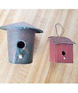 2 Plain Mini Birdhouse Hanging Christmas Ornaments - $7.91