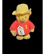 Vintage PADDINGTON BEAR 2.5&quot; Mini Flocked Eden w/Luggage H.C.F London Re... - $39.97