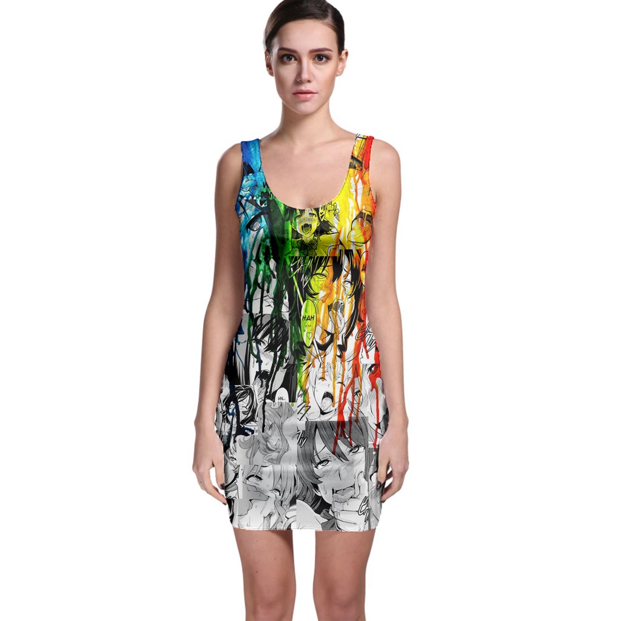 Anime EchiAhegao Hentai Manga Otaku Wifu Sexy Bodycon Dancing Dress - $20.99