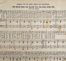 1875 You Never Miss The Water Til The Well Runs Dry Victorian Sheet Musi... - £23.83 GBP