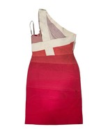 Hervé Leger Bandage Dress M Pink Beige Ombré 1 Shoulder  - $2,075.55 MXN