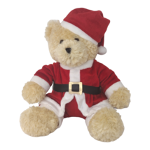 Fiesta Sitting Bear in Santa Suit Plush 10&quot; Stuffed Animal - £8.69 GBP