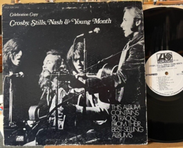 Crosby Stills Nash &amp; Young Month Celebration Copy Vinyl LP Atlantic PR165 Promo - £18.32 GBP
