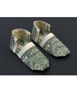 Dollar Origami SHOE with REAL MONEY Handmade Tool Christmas Cash Art Gift - $183.18 MXN+