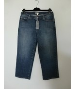 NWT EILEEN FISHER Blue Denim Organic Cotton Straight Crop Jeans Pants 6 - $68.84