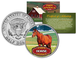 HORSE * Collectible Farm Animals * JFK Kennedy Half Dollar U.S. Colorize... - $222.44 MXN