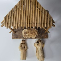 Kurt Adler Nativity Bamboo Husks Handmade Phillipines Jesus Christmas Holidays - £36.34 GBP