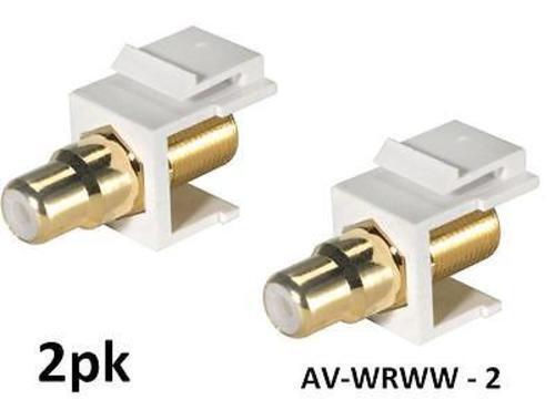Primary image for 2Pk Rca Female/Female Keystone Jack Wh Band/ Wh Plate
