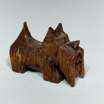 Rustic Hand-Carved Miniature Wood Scottie Dog Scottish Terrier Vintage - $369.05 MXN