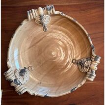 Wild Olive Ceramic 16.5&quot; Mushroom Serving Tray-Hand Made in Italy Lions - $1,595.42 MXN