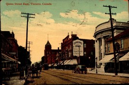 TORONTO Queen Street East Ontario Canada Vintage 1911 Postcard- BK40 - £5.44 GBP