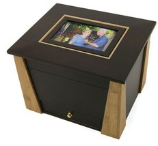 Large 200 Cubic Inch Wood Craftsman Memory Chest Cremation Urn w/Photo Frame - £382.23 GBP