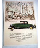 1927 Ad Lincoln Motor Company Four Passenger Coupe - $13.70 CAD