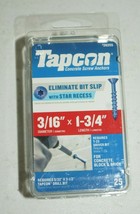 Tapcon 3/16 x 1-3/4 in. L Star Flat Head Concrete Screws 25 pk - £8.55 GBP