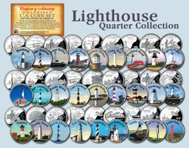 Historic America LIGHTHOUSES Colorized 2021 Washington Quarters 28-Coin Full Set - £51.65 GBP