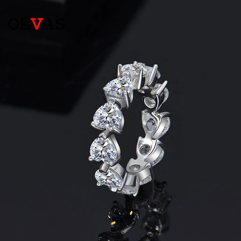 100% 925 Sterling Silver 5MM Heart Cut Created Moissanite Gemstone Diamonds Wedd - £55.49 GBP