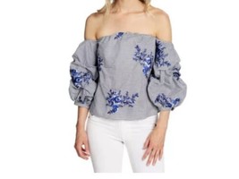 Marc Bouwer Embroidered Off-The-Shoulder Lantern Sleeve Top Size XS - £10.93 GBP