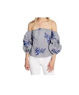 Marc Bouwer Embroidered Off-The-Shoulder Lantern Sleeve Top Size XS - £11.16 GBP