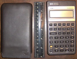 Vintage 17B II + Calculator business &amp; financial w/ Vinyl Case 17Bii 17 ... - $48.11