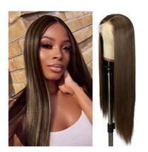 SAPPHIREWIGS 13×6 Brown Lace Front Wigs Long Straight Wigs Synthetic Lace Front - £27.17 GBP