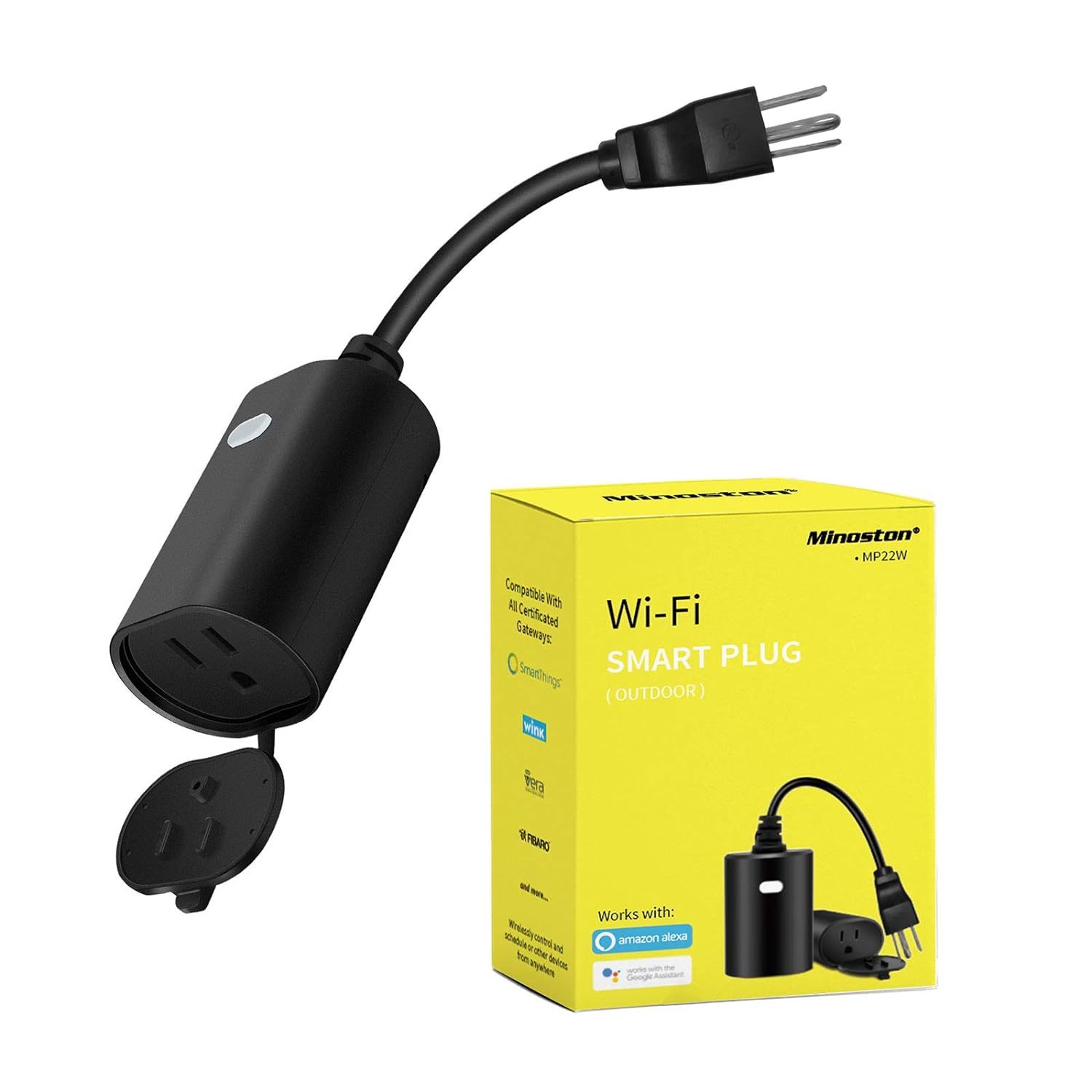 Minoston Outdoor Smart Plug Wifi Outlet Heavy Duty Plug-In Outlet,, Mp22... - $39.97