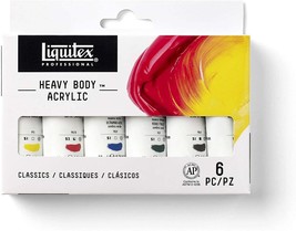 LIQUITEX Professional Heavy Body Acrylic Paint Colour Set 6 x 22ml - $29.99