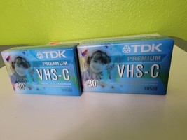 Lot Of 2 TDK Premium For All VHS-C Camcorders Tape Video Cassette New Sealed - £22.99 GBP
