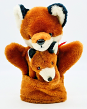 Pedigree Pocket Puppets Fox Baby Hand Finger Lot of 2 Plush Stuffed Animal VTG - $23.36