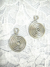Island Tribal Infinity Spiral Discs Dangling Usa Cast Pewter Charm Earrings - £8.01 GBP