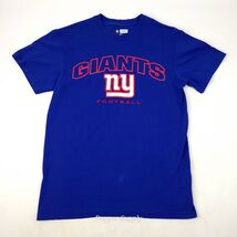Team Apparel New York Giant Shirt Mens M Dark Blue Red NFL Football Shor... - $12.99