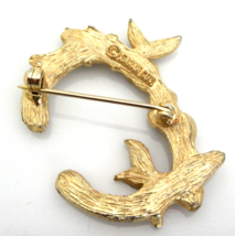 Sarah Coventry Gold Tone Initial Brooch Letter C Branches Vines Leaves - £6.32 GBP