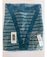 Catherines Suprema 5X Women Open Front Teal Striped Cardigan 3/4 Sleeves... - $45.83 CAD