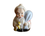 Vtg Santa Claus Miniature Bell Tree Ornament Ceramic 1&quot; Christmas Toybag... - £8.11 GBP