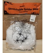 Spider Web Halloween &amp; 4 Spiders 2 oz More You Stretch It Better It Look... - £2.31 GBP