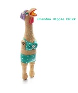 CHARMING PET RUBBER CHICKENS TOY SQUAWKER SQUEEKY LARGE GRANDMA HIPPIE C... - £14.76 GBP