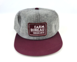 Vintage NC Farm Bureau Insurance snapback Hat Gray Denim Maroon New old ... - £17.12 GBP