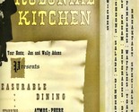 Wally Adams Kolonial Kitchen Menu North Broadway Chicago Illinois 1959 - £74.94 GBP