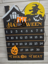 Countdown To Halloween Trick Or Treat Wood Hanging Decor 31 Days Haunted House - £16.12 GBP