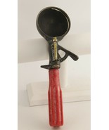 VINTAGE KITCHENWARE TOOL EARLY RED PLASTIC HANDLE ICE CREAM SCOOP  - $10.00