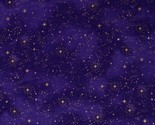 Cotton Starry Sky Metallic Gold Stars on Purple Fabric Print by the Yard... - £11.03 GBP