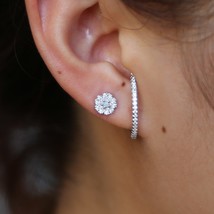 New Design Fashion Charm CZ crystal Stud earrings Geometric long bar Shiny rhine - £15.83 GBP
