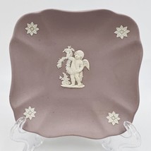 Wedgwood Dish Lilac and White Jasperware Fluted Square Four Seasons Cupid - £55.57 GBP