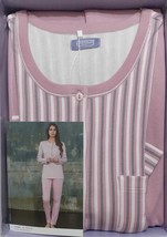 Pyjamas Séraphin De Femme Manches Longues Coton Chaud Interlock Linclalor 92746 - £28.62 GBP