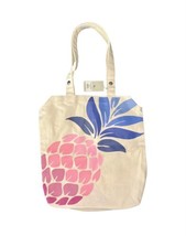 NEW NWT Tommy Bahama Pineapple Flat Canvas Tote Bag Handles Beach H42679 Natural - £14.22 GBP